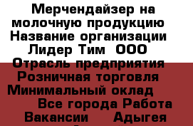 Мерчендайзер на молочную продукцию › Название организации ­ Лидер Тим, ООО › Отрасль предприятия ­ Розничная торговля › Минимальный оклад ­ 20 000 - Все города Работа » Вакансии   . Адыгея респ.,Адыгейск г.